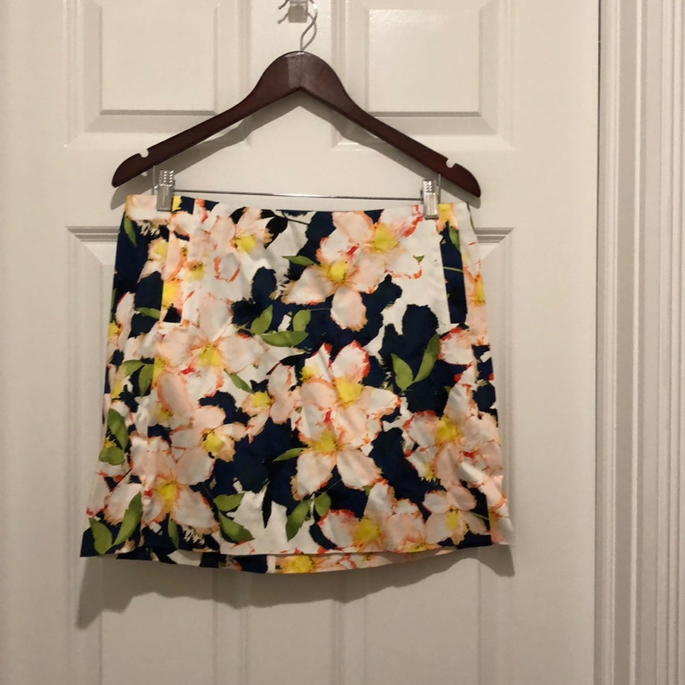 J Crew navy floral skirt